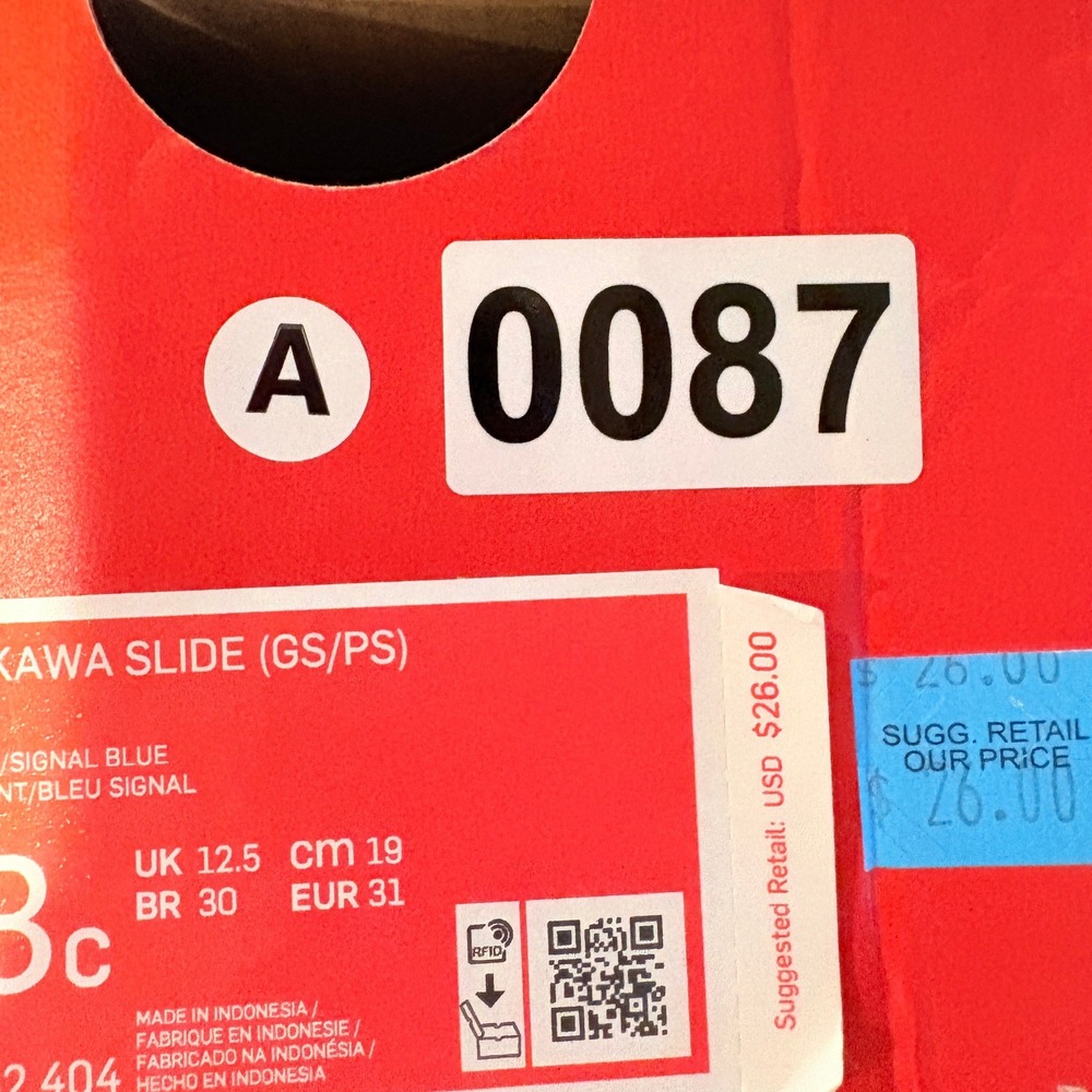 Nike Kawa Slide Kids Sz 13 C Blue Void Sandals 819352-404 New in Box - Picture 10 of 11